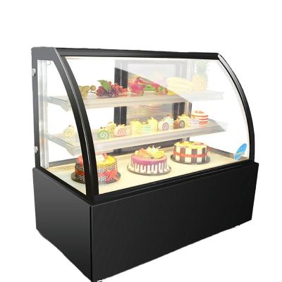 China Double-temperature Stainless Steel Cake Refrigerator Showcase Refrigerator Cake Bakery Display Case for sale