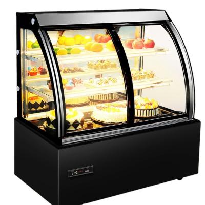 China Double-temperature Cake Showcase Refrigerator Bakery Pastry Glass Cake Stand Display Fridge for sale