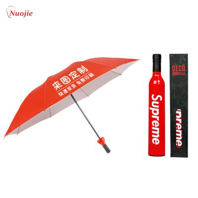 China Promotional Colorful Foldable Rain Etc Wine Bottle Umbrella with Custom Logo Beach Umbrella Outdoor Solar Umbrellas for sale