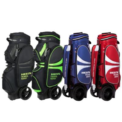 China Propeller Nylon Golf Retractable Telescopic Caddy Bag With Bag Wheels for sale