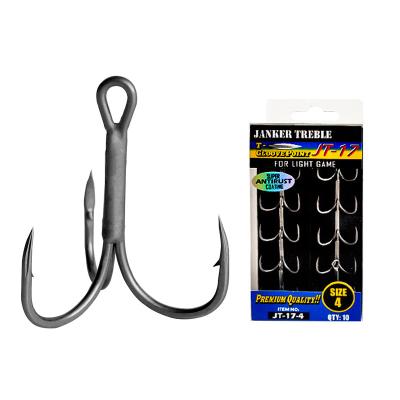 China High Strength All Size Fish Hook Durable High Carbon Steel Treble Hooks for sale