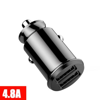 China 2021 Universal Mobile Phone 4.8A USB Phone Charger Charging Ultra Mini Hidden Dual USB Car Charger Socket for sale