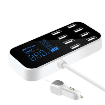 China Cheap Mobile Phone 8 Port USB Car Display Charger USB Car Charger for sale