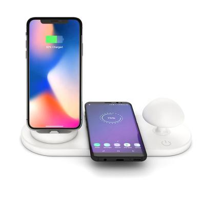 China Mobile Phone Charging Station Desktop Night Light Wireless Charger Lamp for sale