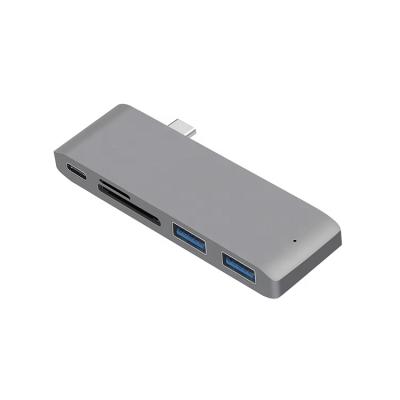 China 5 Ports Black OEM Mutilfunction Hub Mini Desktop USB 3.0 Port USB-C Data Hub 5 Type C Hub Type For Macbook Pro / Air for sale