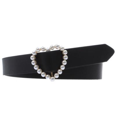 China Fashion.Casual Peach Heart Pearl Buckle Ladies PU Belt Designer Belts for sale