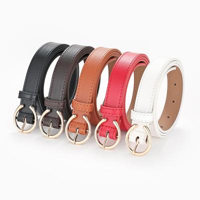 China Fashion.Casual fashion women belt for dress horse gold buckle belt with stitching gents and ladies belt for sale