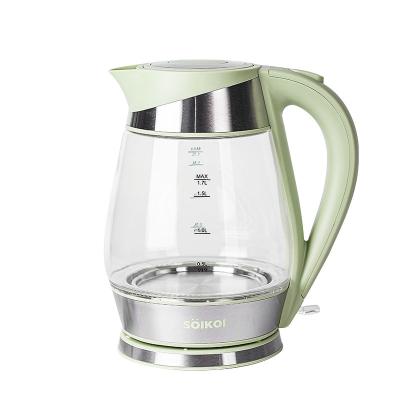 China Temperature Control Soikoi Soikoi Portable Electric Kettle Glass Electric Kettle for Tea and Coffee Home Appliance Electric Tea Kettle with LED for sale