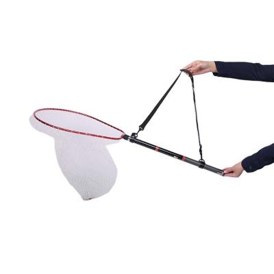 China Xiangtai High Strength New Design Telescopic Portable Fish Landing Rubber Net With Carbon Fiber Handle for sale