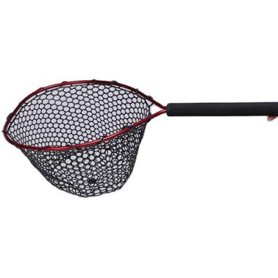 China High Quality Xiangtai New Design High Strength Short Handle Aluminum Landing Nets With Rubber Nets For Fishing for sale