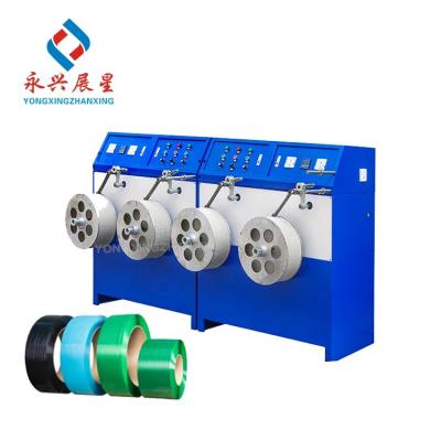 China Dubbele schijf Rewinder Plastic PET Strapping Band Winding Machine Automatisch Te koop