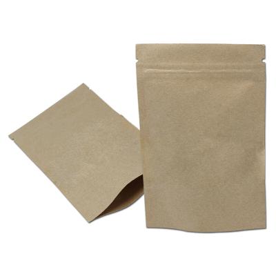 China Reusable Brown Tea Powder Packaging Zip Lock Bag Sustainable Nuts Paper Bags Grocery Food Storage Bags for sale