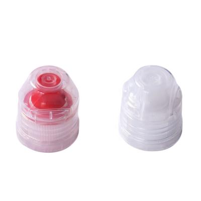 China Non Spill Food Grade 28mm High Quality Sport Liner Two Piece Flip Top Cap With Valve for sale