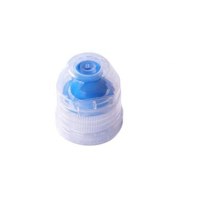 China Non Spill 28MM PCO1810 Pilfer Proof Two-Piece Plastic Flip Top Cap With Valve, One Way Dispensing Flip Top Valve Cap for sale