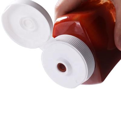 China Non Spill Hot Sale 38-400 Mm Ketchup Dispensing Capsule With One Way Valve , Plastic Flip Top Valve Lid With Double Wall for sale