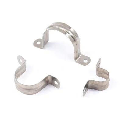 China China Hot Selling Stainless Steel Type U Flange Pipe Clip With Two Holes Saddle U Flange Double Hole for sale