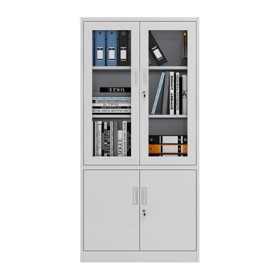 China Adjustable Hot Selling Electrostatic Powder (Other) Coating Most Popular Cheap Metal Door Storage Glass File Cabinet for sale