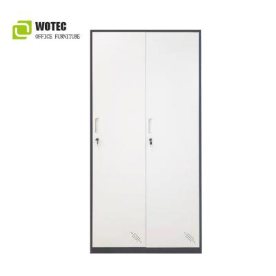 China Steel Locker (Waist) Metal Wardrobe 2 Door Adjustable Lockable Gray Clothes Storage for sale