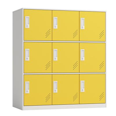 China Modern Dismantle (Size) Adjustable Full Color Steel 9 Doors Metal Lockers Cabinet Lockers Bedroom Furniture Cabinets Home Furniture for sale