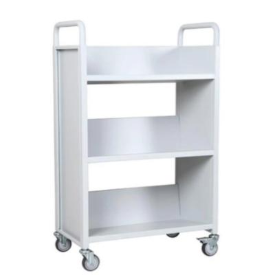 China Modern Metal book trolley rolling cart storage metal used library cart library trolley cart for library books for sale