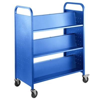 China Modern Library Book Trolley Used Library Metal Book Trolley Trolley Steel Trolley Cart for sale