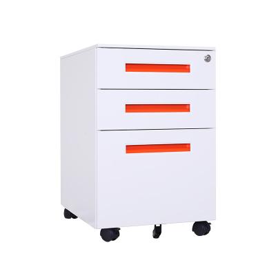 China Factory Adjustable 3 Drawer Metal Cheap White Filing Cabinet Mobile (Height) Office Filing Cabinet for sale