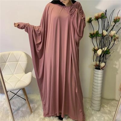 China Breathable Fashion Comfortable Bat Long Sleeve Casual Dress Arab Dubai Muslim Robe Islamic Clothes Women Abaya Muslim Islamic Long Dress for sale