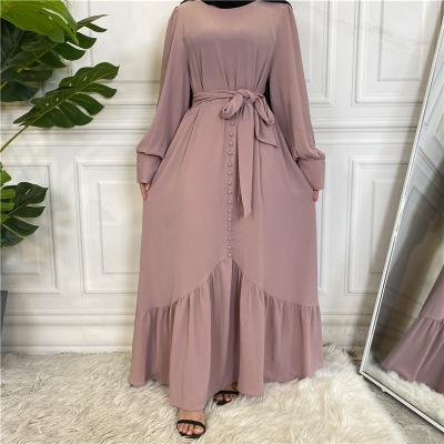 China Breathable Fashion Muslim Robe Women Large Size Islamic Long Dress Women Patchwork Hem Swing Muslim Robe Abaya Dress for sale