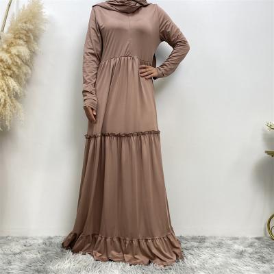 China Breathable Fashion Elegant Islamic Clothing Muslim Turban Hijab Middle East Arab Women Islamic Robe  Dubai Abaya Dress With Scarf for sale