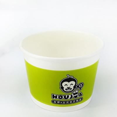 China Ice Cream Cup Disposable Paper Cup With Plastic Lid Frozen Yogurt Container Disposable Packaging Ice Cream Cups For Yoga for sale