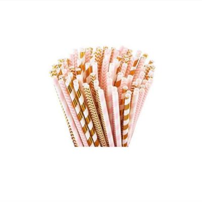 China 100% pure and natural eco-friendly printing food grade paper drinking straws biodegradable straw for sale