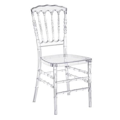 China Modern Factory Wholesale Wedding Bamboo Chair PC Acrylic Transparent Crystal Chair Hotel Banquet Plastic Back Chair for sale