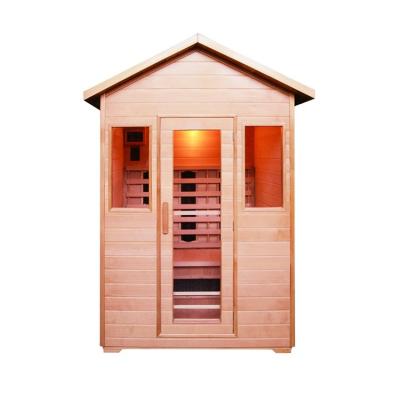 China Computer Control Panel Outdoor infrared sauna with waterproof bitume roofing for 3 people for sale