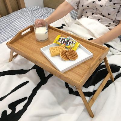 China Eco friendly portable multifunction Serving Breakfast Natural Bamboo Bed Tray With Legs for sale