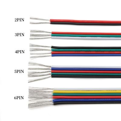 China 22/20/18 A.W.G. Pin DIY Cable Connector Electrical Cable 2/3/4/5/6 A.W.G. Strip Light Electrical Cable 18/20/22 LED for WS2812B RGB RGBW 5050 for sale