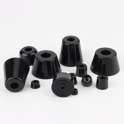 China Factory Direct Sale Black Cylindrical Industrial / Home Appliance / Furniture Cylindrical Rubber Support Feet for sale