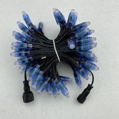 China Bullet type resistor voltage drop/DC12V/100pcs/strand/bullet type RGB 12mm accessible WS2811 led pixel node, 18AWG all BLACK wire, IP68 for sale