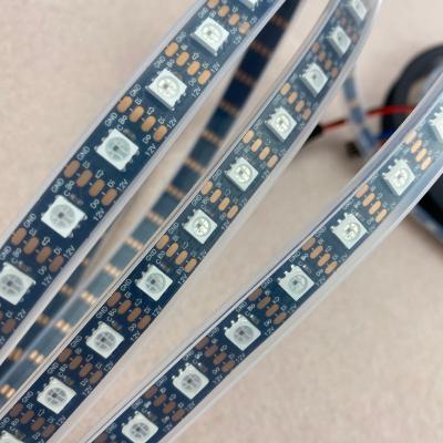 China Hotel DARKEN Addressable Full Color PCB 72leds/m WS2815 DC12V RGB 5050 LED Strip; 5m/reel; waterproof in silicon tube; IP66 for sale