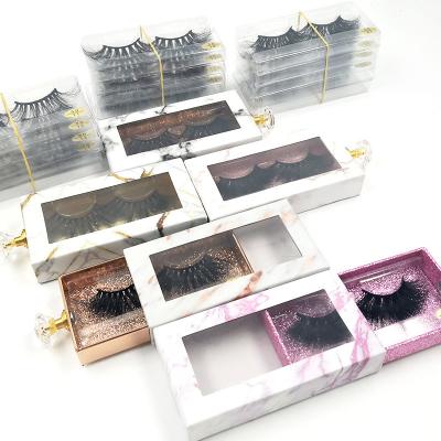 China Recycled Materials Personalized Luxury Invisible Tape Clear Laminate 25mm Mink Lick Pink Purple Black Paper Boxes for sale