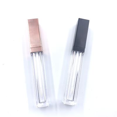 China Square Bottle Wholesale Custom Logo Printing Private Transparent 8ml Square Lip Gloss Clear Tubes With Magic Wand for sale