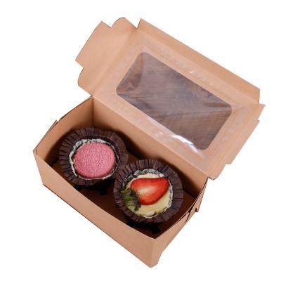 China Recyclable Luxury Roll 2 Tier Bouquet Custom Kraft Paper Cupcake Box Packaging for sale