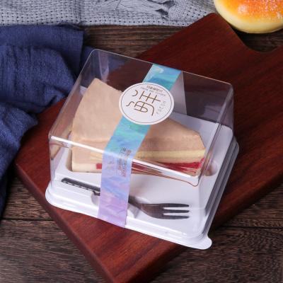 China Recyclable Disposable Triangle Transparent Foldable Afternoon Tea Baking Boxes For Cakes for sale