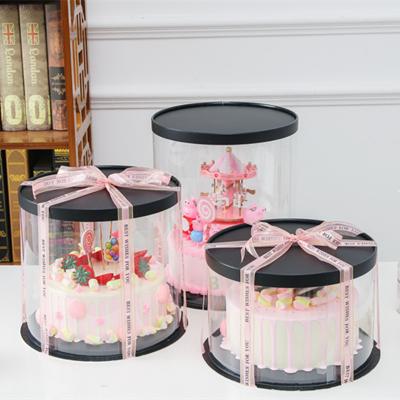 China Recyclable Plastic Butterfly Surprise Christmas Round 2 Layer 10 x 4 Cardboard 10 x 4 Cake Box for sale