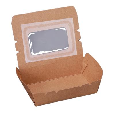 China Recycled Brown Kraft Paper Disposable Packaging Container Materials Food Food Paper Boxes for sale