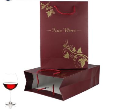 China Fashion recyclable paper premium bag for wine boutiue paper bags with your own logo for sale