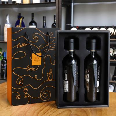 China Recyclable Luxury Packaging Twine Cardboard Wine Bottle Paper Bags With Your Own Logo for sale