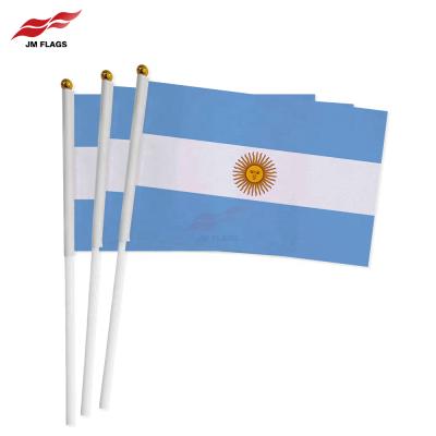 China Cheap Non-profit Organizations Argentina Hand Held Flags Hand Flag High Quality Decoration Polyester Argentina Stick Flags for sale