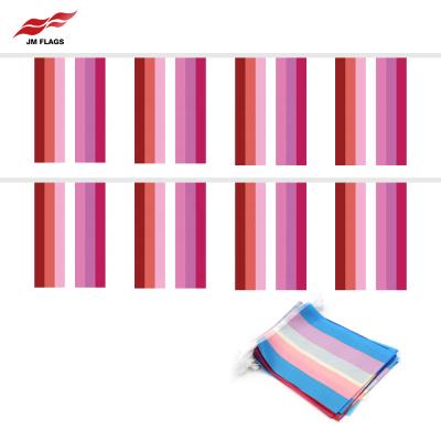 China Events Strips Lesbian Flags String Party Flags Wholesale Lesbian Banner Rainbow LGBT Decorations for sale