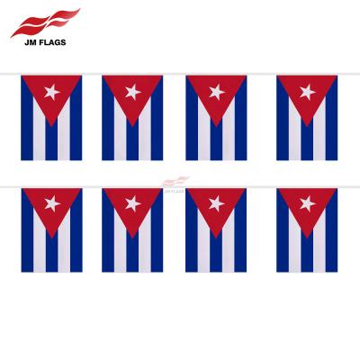 China Non-profit Organizations Wholesale 11*7.8 Inch Cuba String Flags Party Events Decoration Polyester Cuba Pennant String Flags for sale