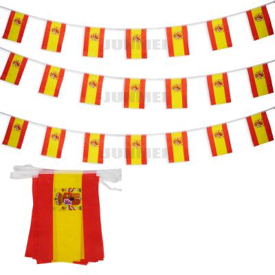 China Nonprofit Organizations 11*7.8 Inch Custom Spanish Pennants Size Bar Decoration Polyester 26ft String Spanish Flags for sale